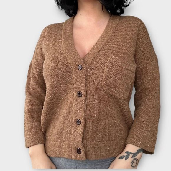 Land's End Canvas Lambswool Boyfriend Cardigan - Picture 15 of 15